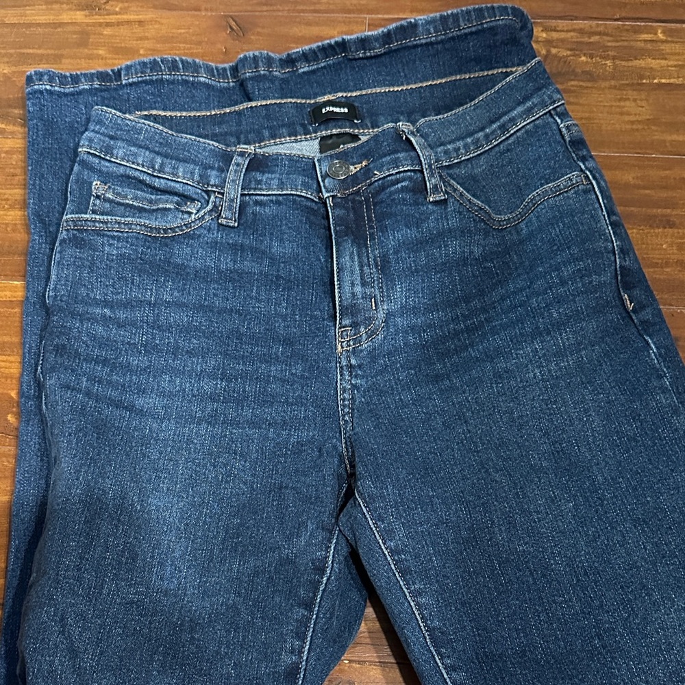 Express High Rise Straight Leg Jeans Medium Wash Size 6